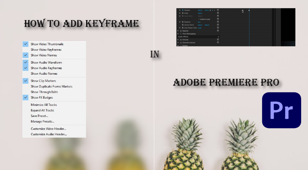 How to add keyframe in Adobe Premiere Pro